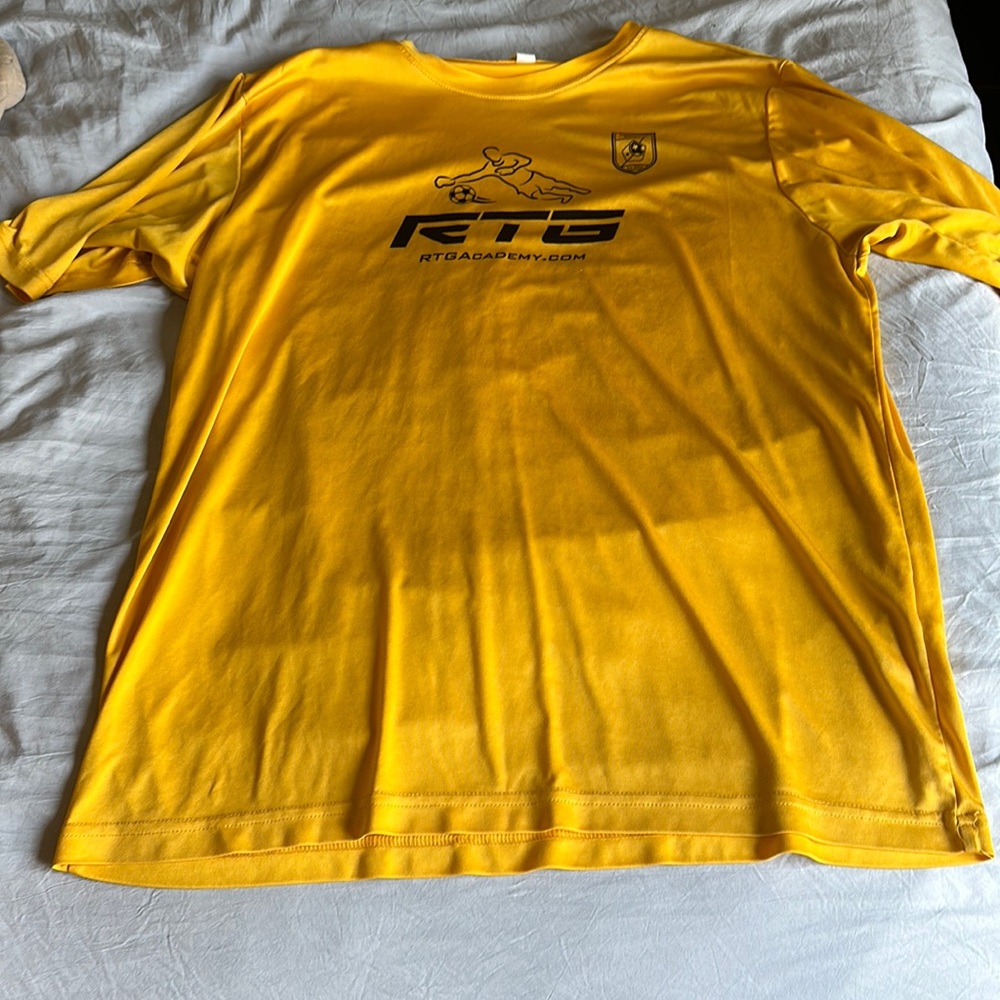 Yellow soccer workout shirt